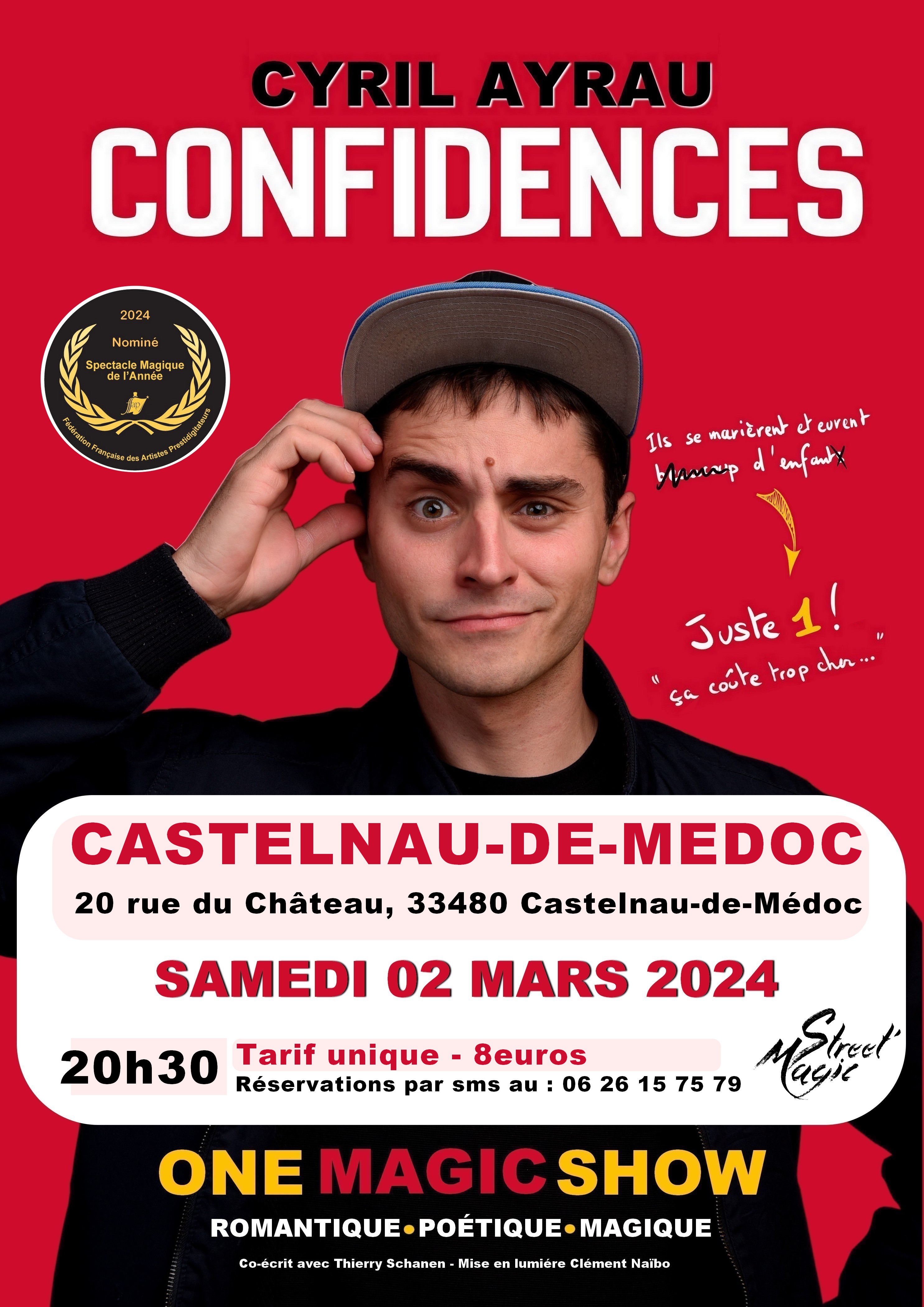 Confidences Spectacle de Cyril Ayrau à Castelnau-de-Médoc