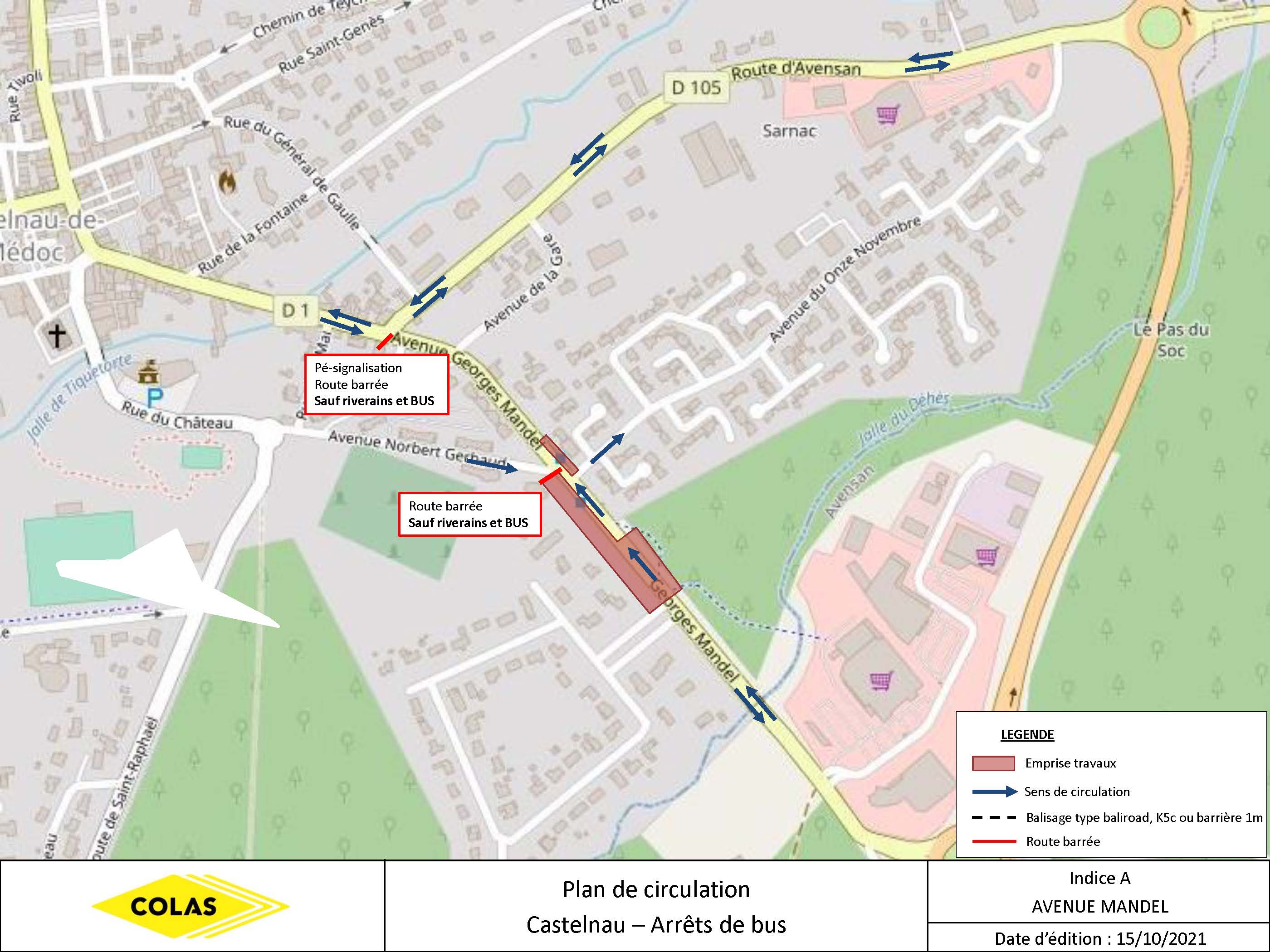 Castelnau Arrêts de bus Plan de circulation Ind A Mandel 002
