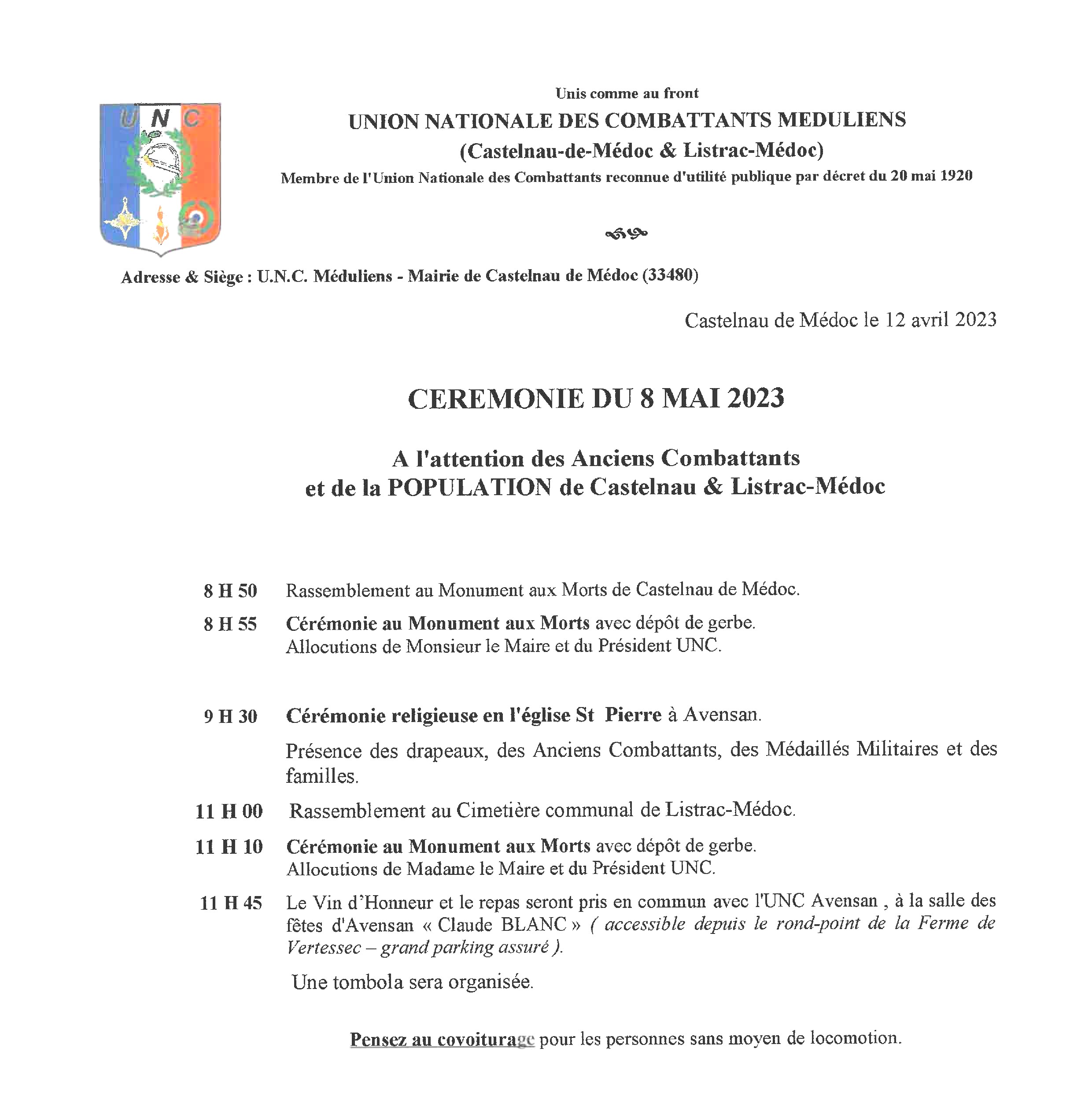 Programme 8 mai 2023