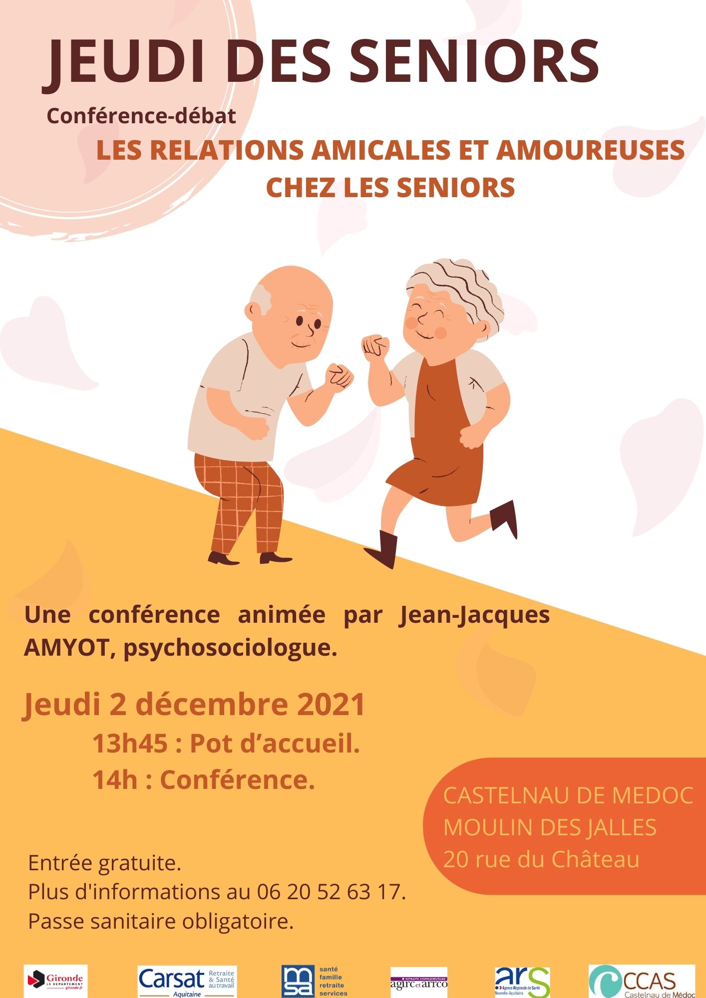 affiche conférence débat relation amicales amoureuses chez les séniors 2021 12 02